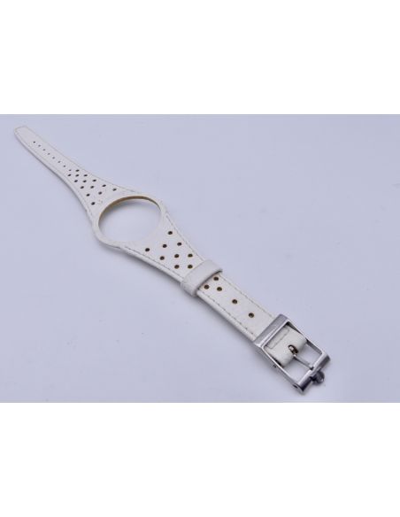 Omega Dynamic bracelet cuir - Leather strap - Blanc