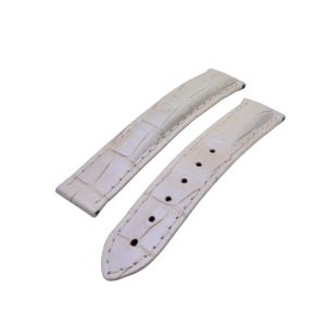 Omega bracelet Alligator blanc nacré - De Ville chronograph lady strap - 9800.02.02