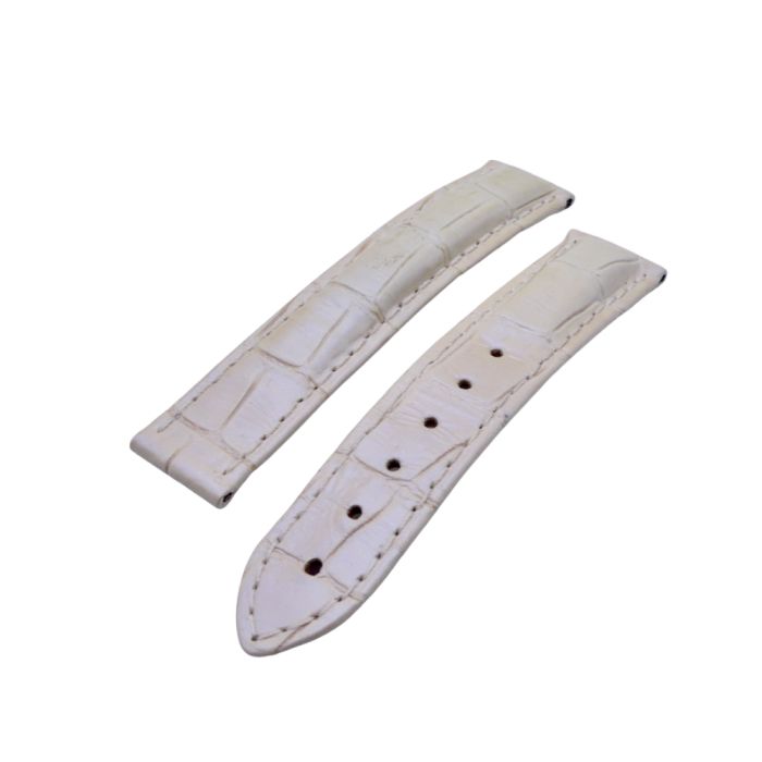 Omega bracelet Alligator blanc nacré - De Ville chronograph lady strap - 9800.02.02