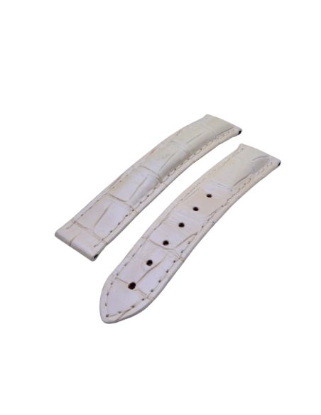 Omega bracelet Alligator blanc nacré - De Ville chronograph lady strap - 9800.02.02