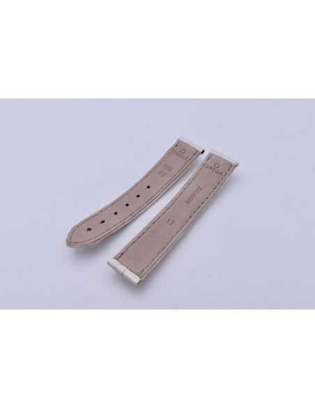 Omega bracelet Alligator blanc nacré - De Ville chronograph lady strap - 9800.02.02