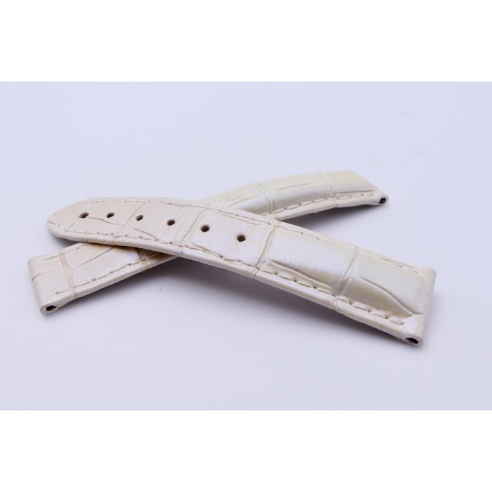 Omega bracelet Alligator blanc nacré - De Ville chronograph lady strap - 9800.02.02