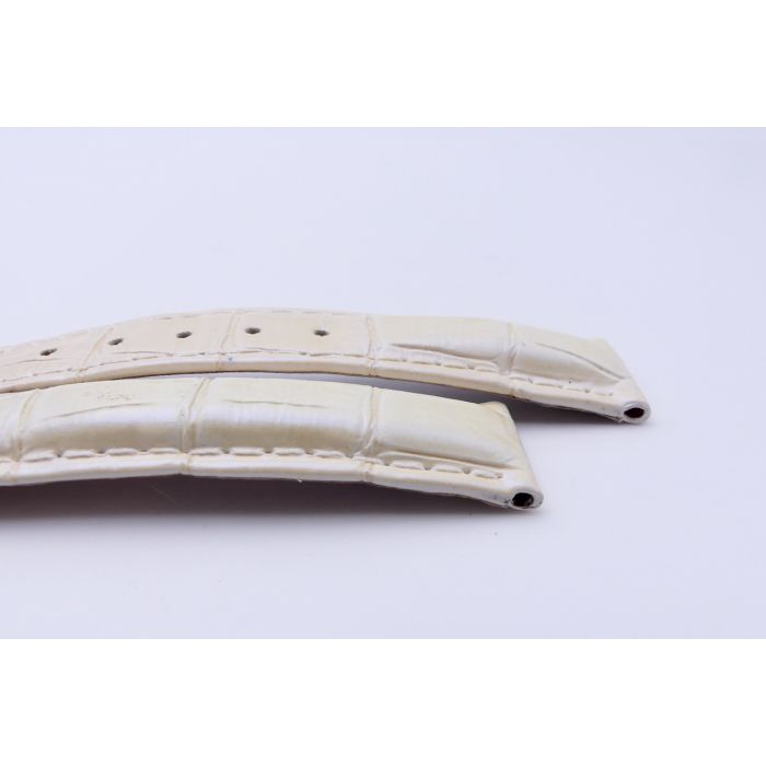 Omega bracelet Alligator blanc nacré - De Ville chronograph lady strap - 9800.02.02