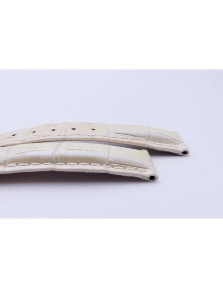 Omega bracelet Alligator blanc nacré - De Ville chronograph lady strap - 9800.02.02