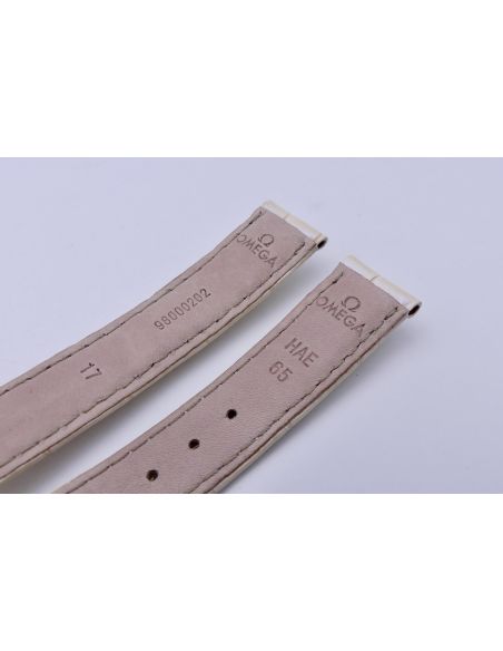 Omega bracelet Alligator blanc nacré - De Ville chronograph lady strap - 9800.02.02