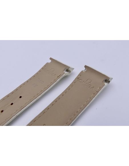 Omega bracelet Alligator blanc nacré - White pearlised strap - 9800.02.13