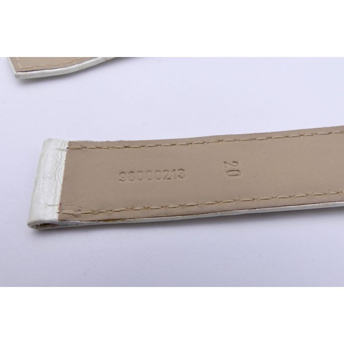 Omega bracelet Alligator blanc nacré - White pearlised strap - 9800.02.13