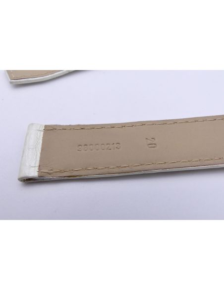 Omega bracelet Alligator blanc nacré - White pearlised strap - 9800.02.13