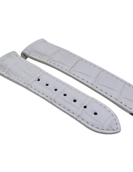 Omega Seamaster bracelet Alligator blanc - White strap - 9800.03.07