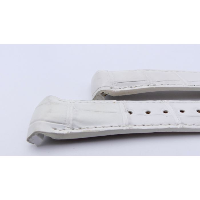 Omega Seamaster bracelet Alligator blanc - White strap - 9800.03.07