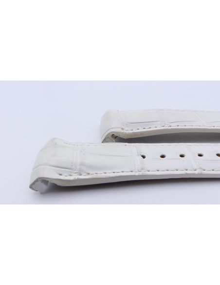 Omega Seamaster bracelet Alligator blanc - White strap - 9800.03.07