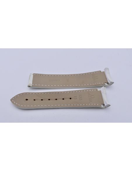 Omega Seamaster bracelet Alligator blanc - White strap - 9800.03.07