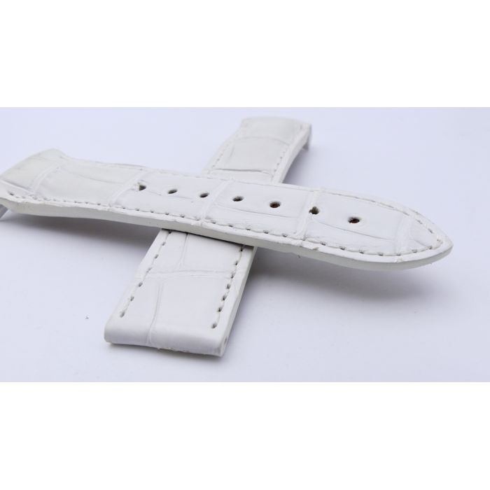 Omega Seamaster bracelet Alligator blanc - White strap - 9800.03.07