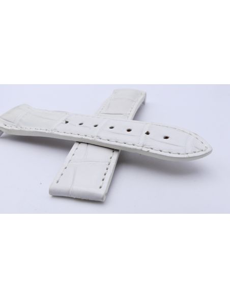 Omega Seamaster bracelet Alligator blanc - White strap - 9800.03.07