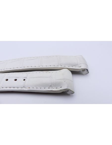 Omega Seamaster bracelet Alligator blanc - White strap - 9800.03.07