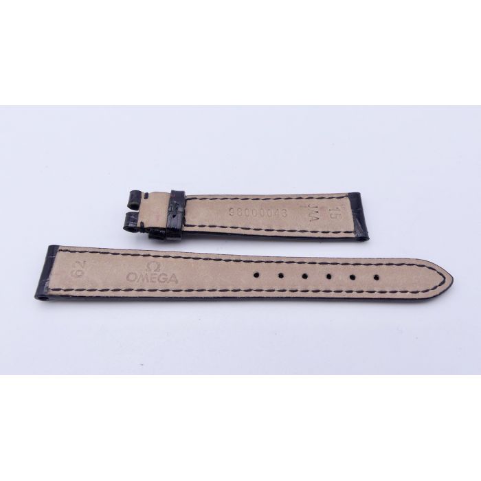 Omega bracelet Alligator - Black shiny strap - 9800.00.48