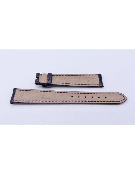 Omega bracelet Alligator - Black shiny strap - 9800.00.48