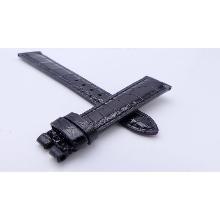 Omega bracelet Alligator - Black shiny strap - 9800.00.48