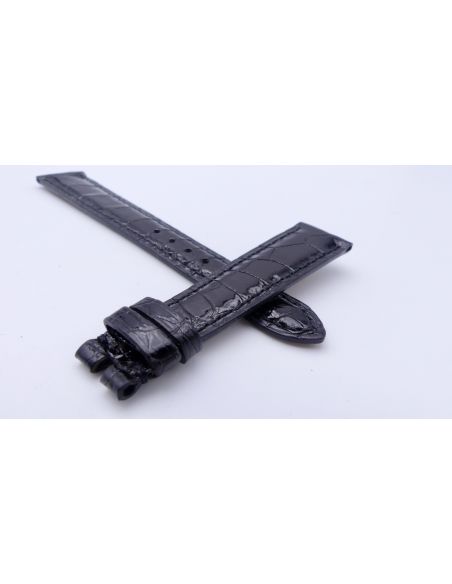 Omega bracelet Alligator - Black shiny strap - 9800.00.48
