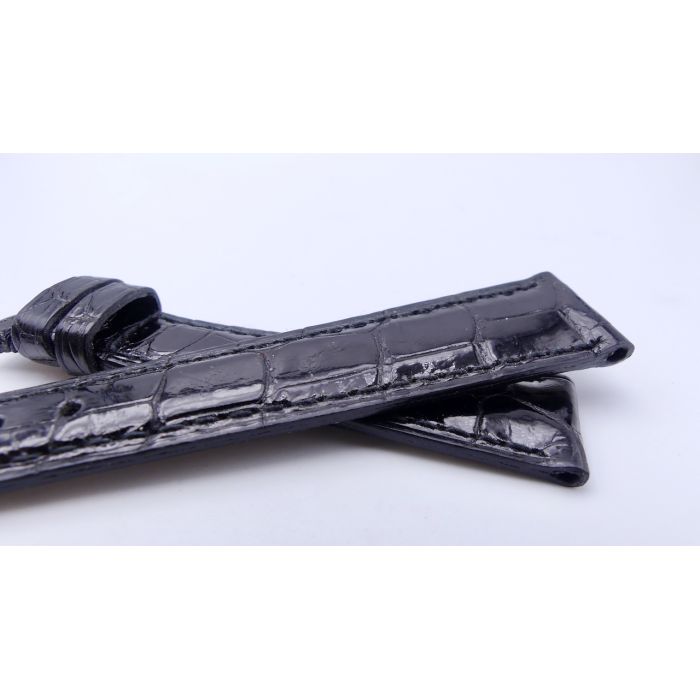 Omega bracelet Alligator - Black shiny strap - 9800.00.48