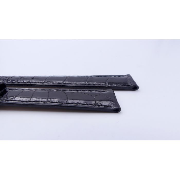 Omega bracelet Alligator - Black shiny strap - 9800.00.48
