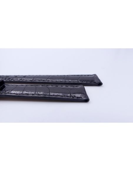 Omega bracelet Alligator - Black shiny strap - 9800.00.48