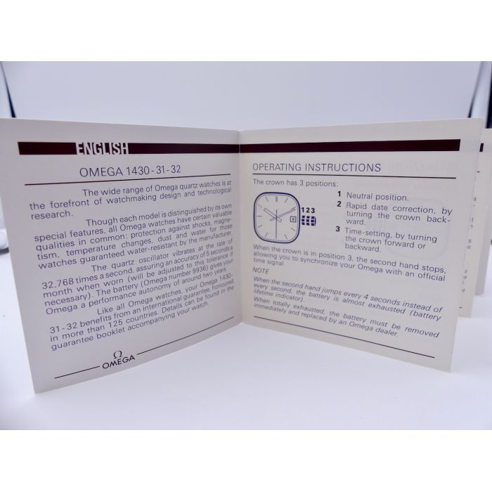 copy ofOmega Quartz Cal 1436 Livret - Booklet 