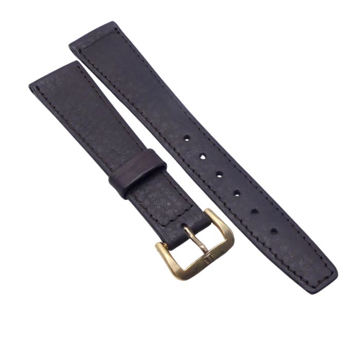 Tissot vintage Bracelet + Boucle - Brown leather strap with buckle - 18mm