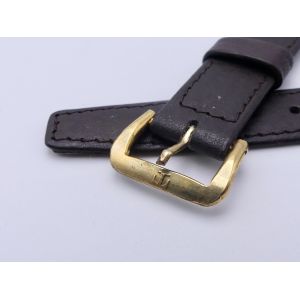 Tissot vintage Bracelet + Boucle - Brown leather strap with buckle - 18mm