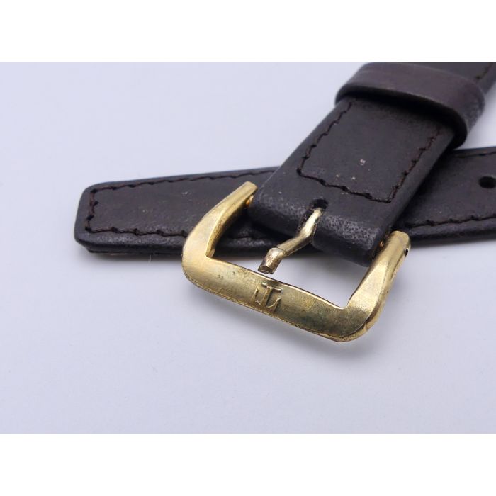 Tissot vintage Bracelet + Boucle - Brown leather strap with buckle - 18mm