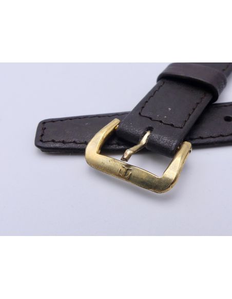 Tissot vintage Bracelet + Boucle - Brown leather strap with buckle - 18mm