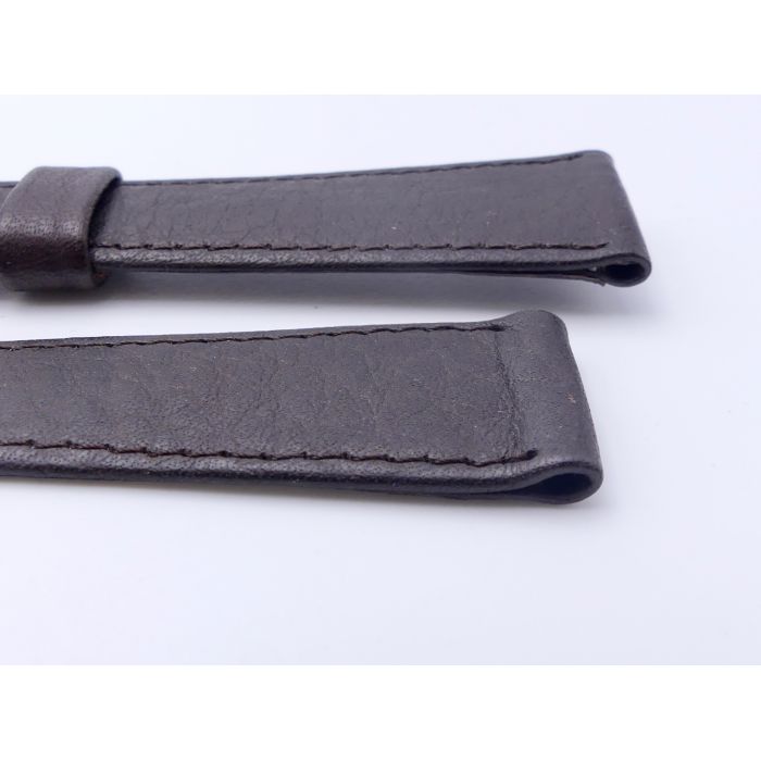 Tissot vintage Bracelet + Boucle - Brown leather strap with buckle - 18mm