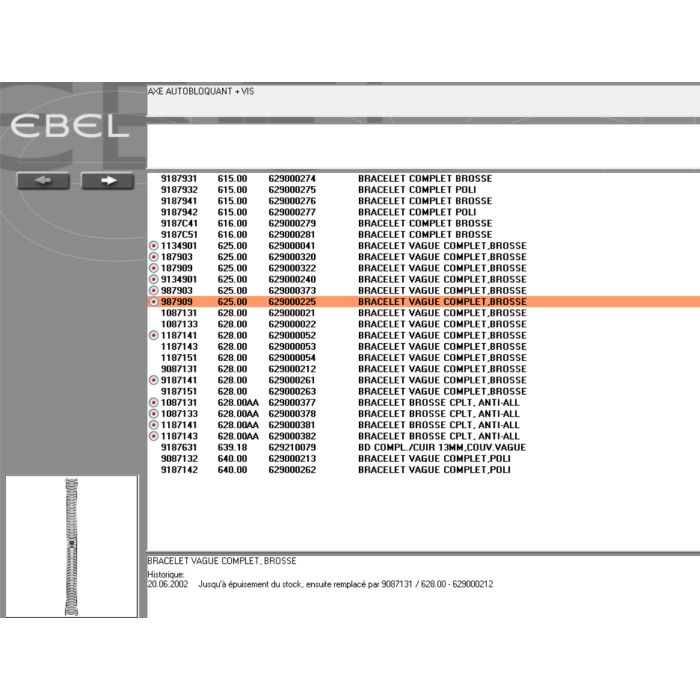 Ebel Axe auto bloquant +vis -self locking axle - 987909/625.270