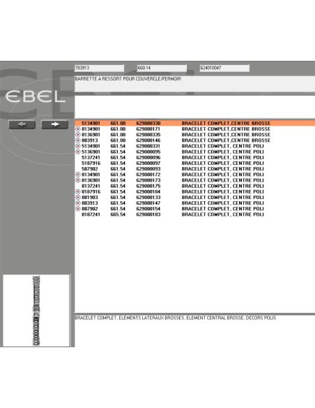 Ebel barrette ressort pour couvercle -spring bar - 783913/660.14
