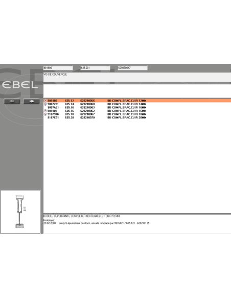 Ebel Vis de fermoir - Screw brac clasp - 981908/635.20