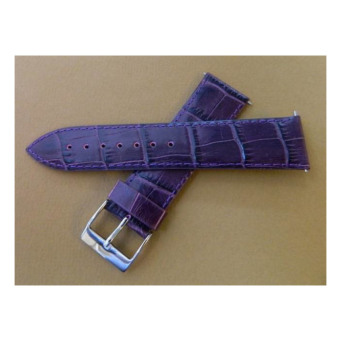 Bracelet cuir violet 22mm