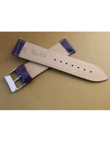 Bracelet cuir violet 22mm