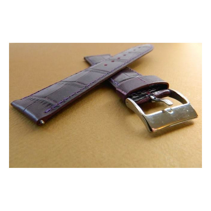 Bracelet cuir violet 22mm