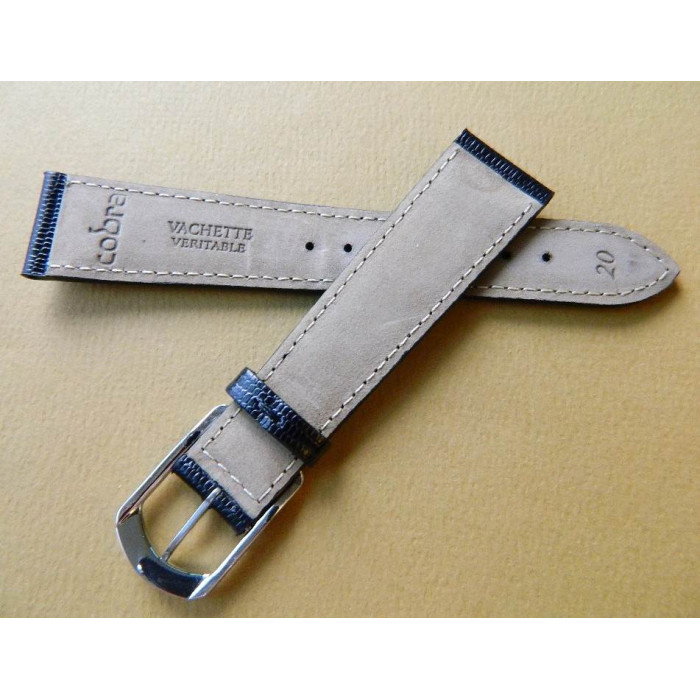 Bracelet cuir noir 20mm