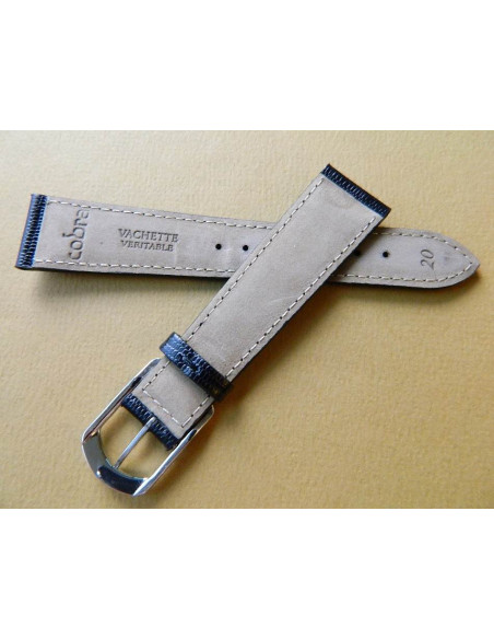 Bracelet cuir noir 20mm