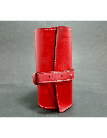 Marmotte Haut de gamme - cuir rouge - 6 montres
